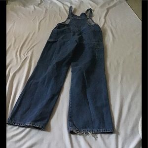 Old Navy Womens Blue Solid Cotton Pockets Denim Bib Overalls Jeans Size 16